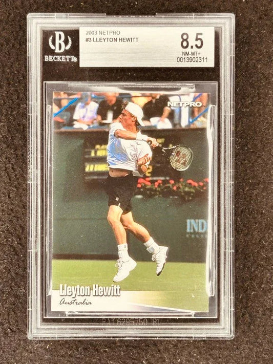 Lleyton Hewitt 2003 NetPro tennis Rookie Card BGS Graded 8.5 - AutographsForSale.com