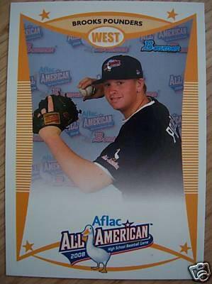 Brooks Pounders 2008 AFLAC Bowman Rookie Card - AutographsForSale.com