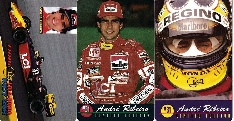 3 Andre Ribeiro 1996 CART Indy Car racing LCI phone cards - AutographsForSale.com