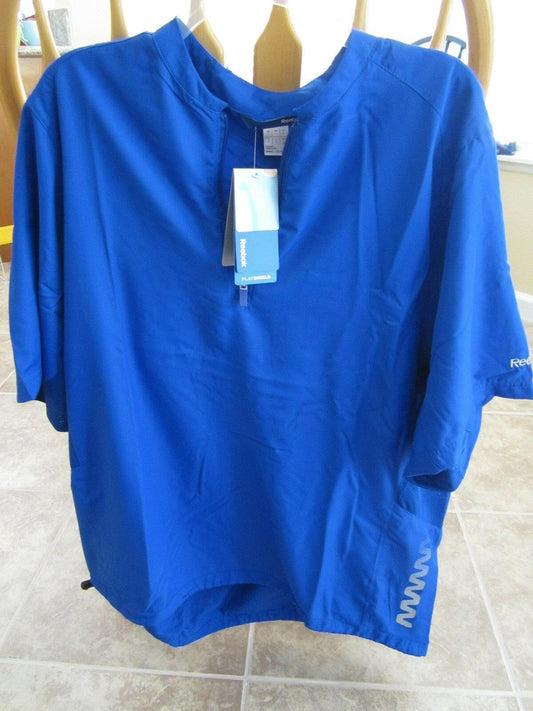Reebok PlayShield blue short sleeve pullover shirt NEW WITH TAGS - AutographsForSale.com