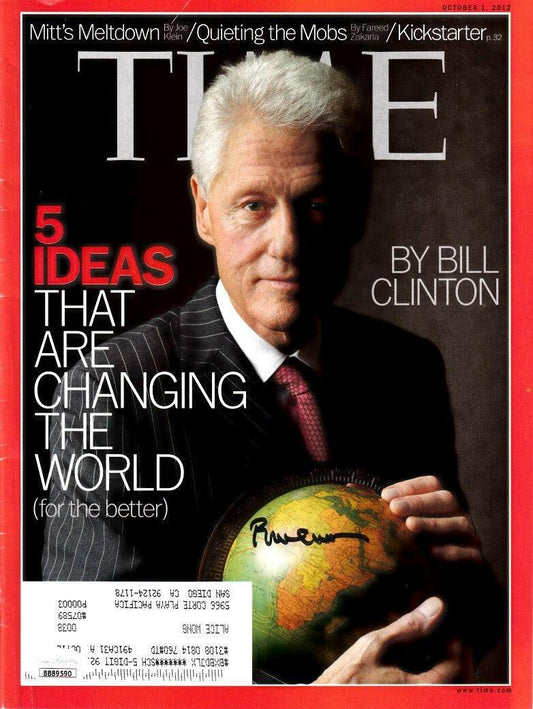 Bill Clinton autographed 2012 Time magazine Issue JSA - AutographsForSale.com