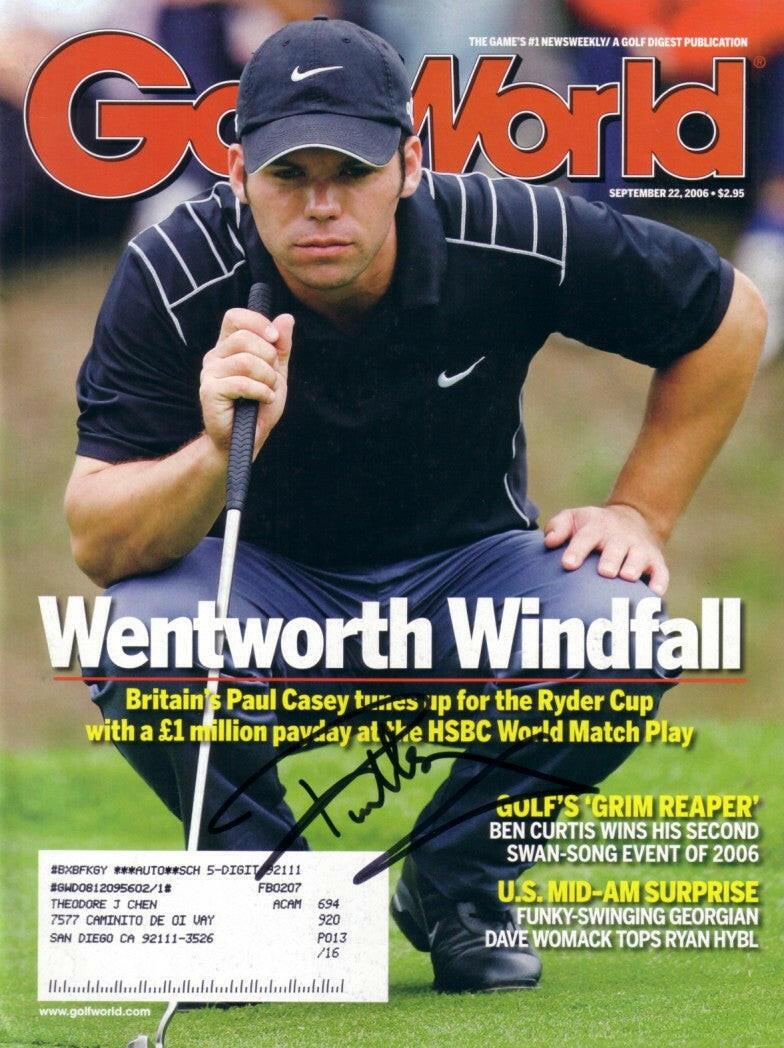Paul Casey autographed 2007 Golf World magazine - AutographsForSale.com
