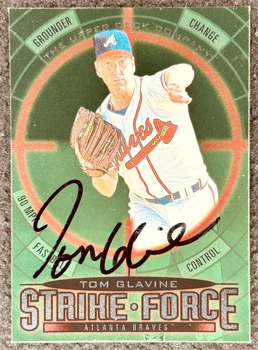 Tom Glavine signed Braves 1997 Upper Deck Strike Force card - AutographsForSale.com