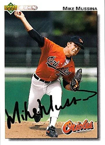 Mike Mussina signed Baltimore Orioles 1992 Upper Deck card - AutographsForSale.com