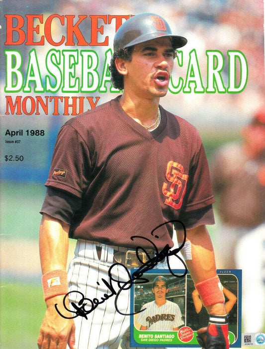 Benito Santiago autographed San Diego Padres 1988 Beckett Baseball cover (MLB authenticated) - AutographsForSale.com