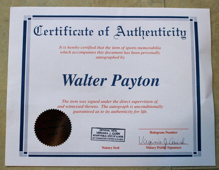 Walter Payton signed Chicago Bears 16x20 poster photo w/ Sweetness 16,726 - AutographsForSale.com