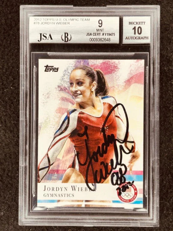 Jordyn Wieber signed 2012 US Olympic Gymnastics team Topps card JSA BGS 9 - AutographsForSale.com
