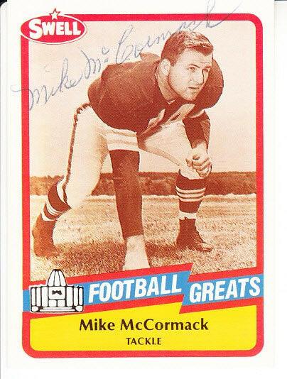 Mike McCormack signed 1989 Swell Football Hall of Fame card - AutographsForSale.com