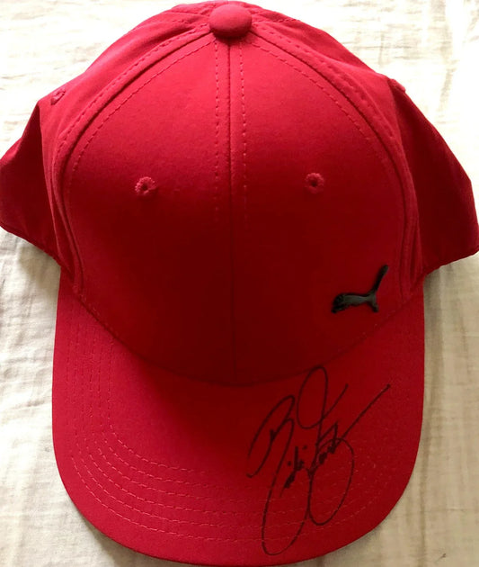 Rickie Fowler autographed pink Puma golf cap or hat JSA - AutographsForSale.com