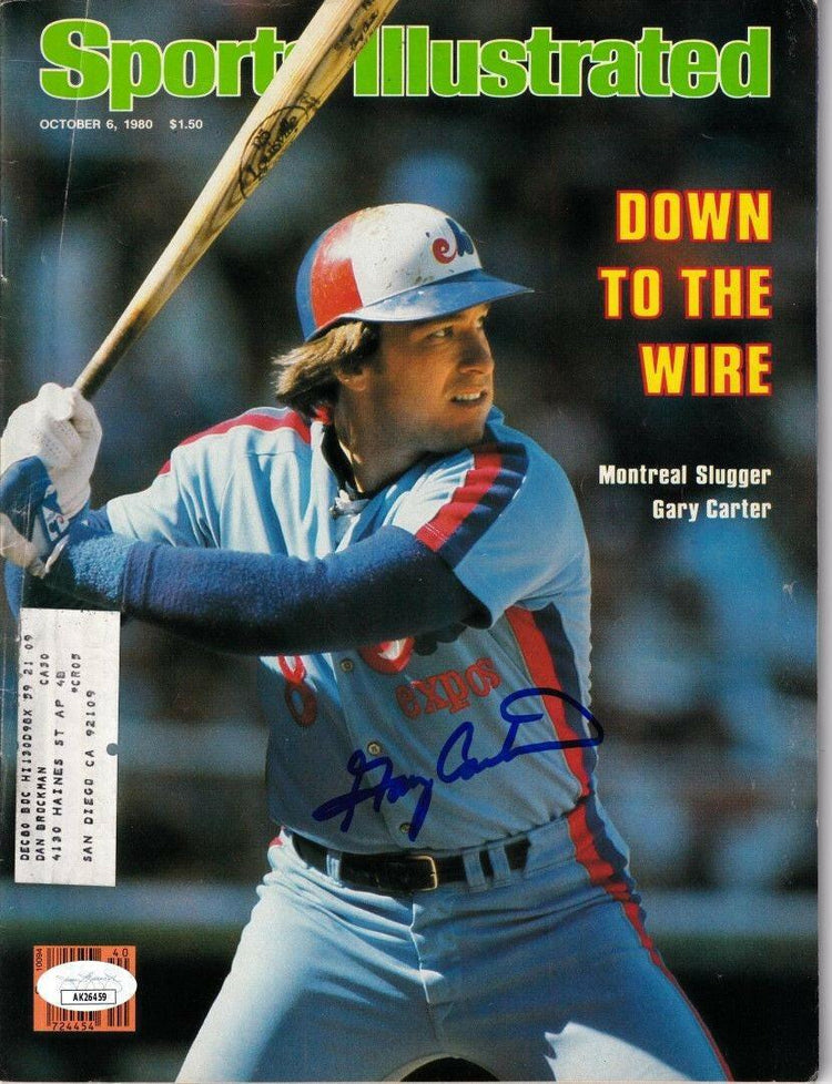Gary Carter signed Expos 1980 Sports Illustrated JSA - AutographsForSale.com