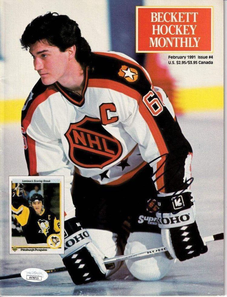 Mario Lemieux signed Penguins 1991 Beckett hockey magazine JSA - AutographsForSale.com