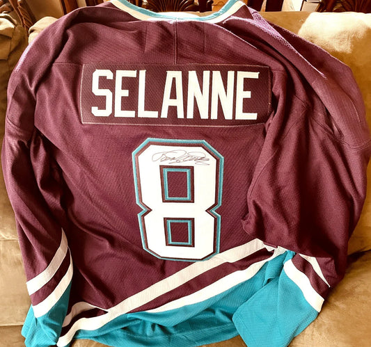 Teemu Selanne autographed Anaheim Ducks 1990s CCM jersey JSA - AutographsForSale.com