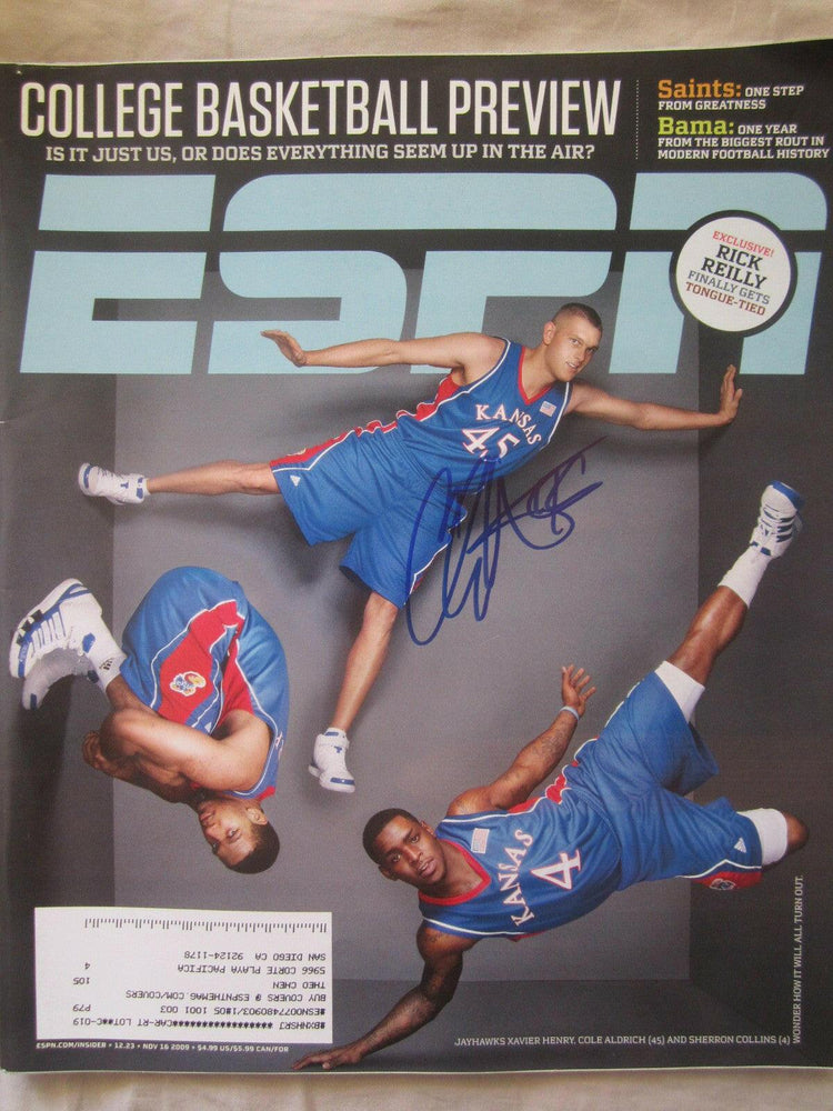 Cole Aldrich autographed Kansas Jayhawks 2009 ESPN magazine - AutographsForSale.com