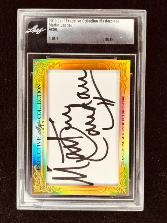 Martin Landau 2015 Leaf Masterpiece Cut Signature certified signed card 1/1 JSA Space 1999 - AutographsForSale.com