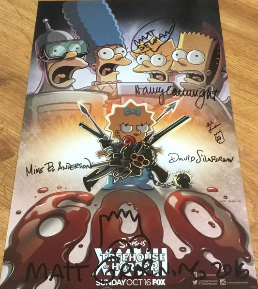 Simpsons signed & doodled 2016 SDCC poster (Matt Groening Nancy Cartwright) JSA - AutographsForSale.com