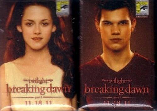 Twilight Breaking Dawn movie 2011 SDCC Bella & Jacob pins - AutographsForSale.com