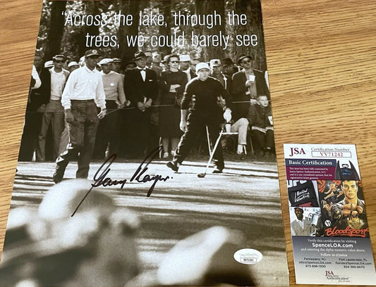 Gary Player autographed 10x12 vintage black and white golf book photo JSA - AutographsForSale.com