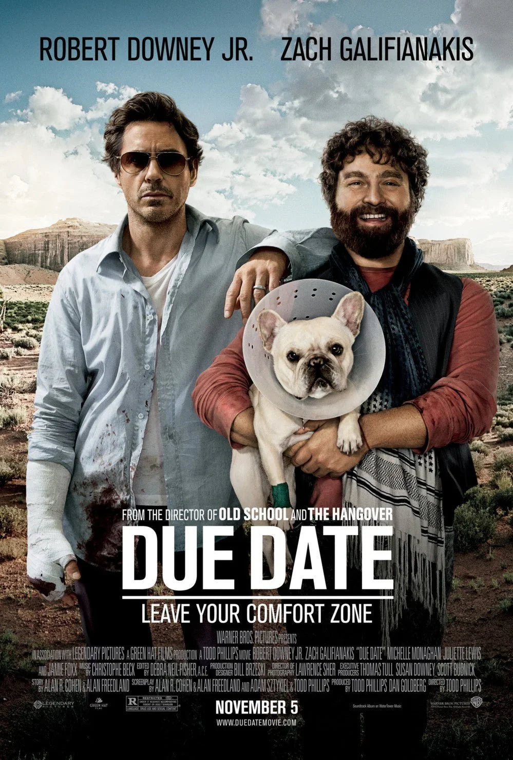 Due Date mini poster (Robert Downey Jr & Zach Galifianakis) - AutographsForSale.com