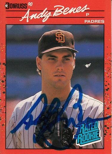 Andy Benes signed SD Padres 1990 Donruss Rated Rookie Card - AutographsForSale.com