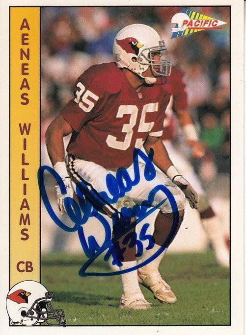 Aeneas Williams signed Phoenix Arizona Cardinals 1992 Pacific card - AutographsForSale.com