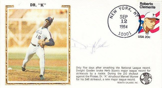 Dwight Gooden signed NY Mets 1984 rookie strikeout record cachet envelope - AutographsForSale.com