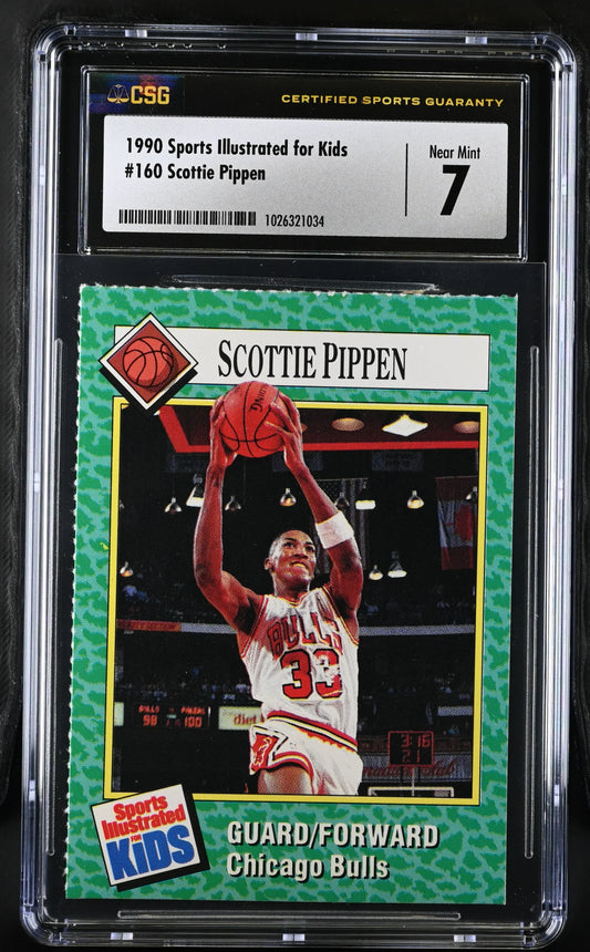 Scottie Pippen Chicago Bulls 1990 Sports Illustrated for Kids card CSG graded 7 NrMt - AutographsForSale.com