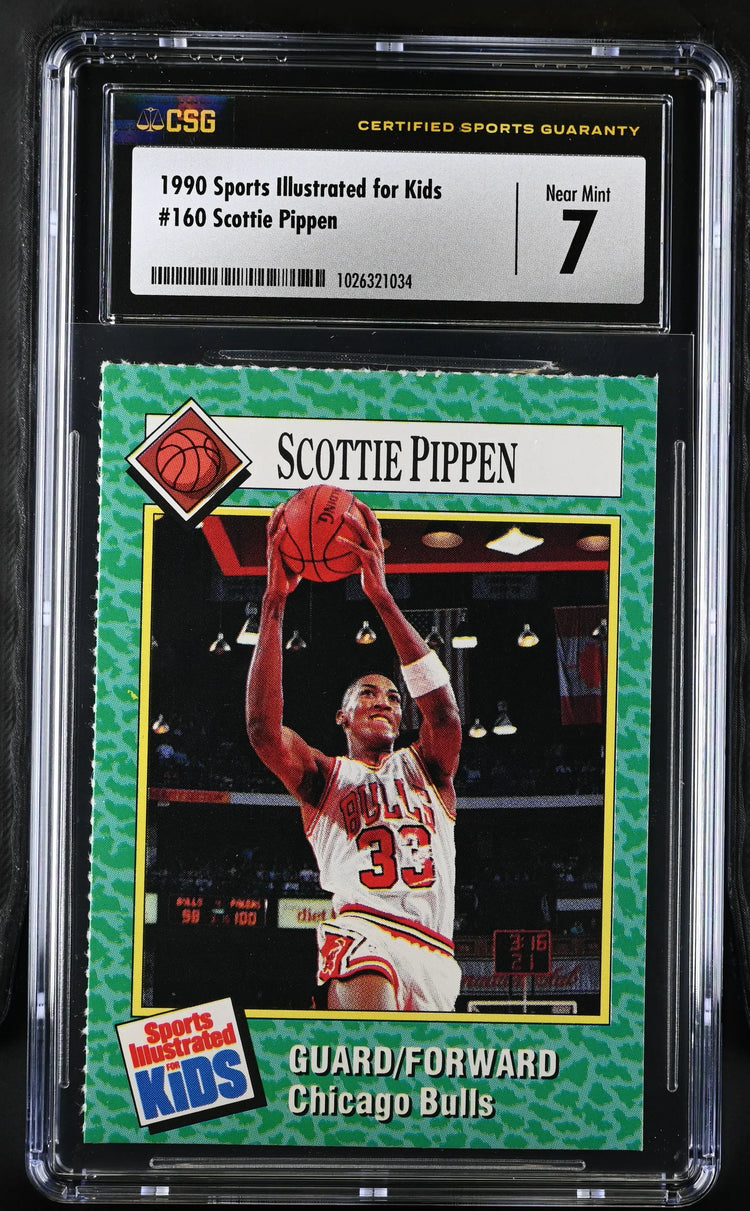 Scottie Pippen Chicago Bulls 1990 Sports Illustrated for Kids card CSG graded 7 NrMt - AutographsForSale.com