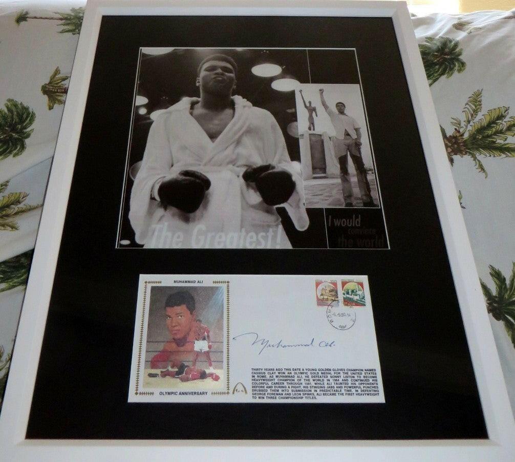 Muhammad Ali autographed 1990 Gateway cachet framed with photo JSA - AutographsForSale.com