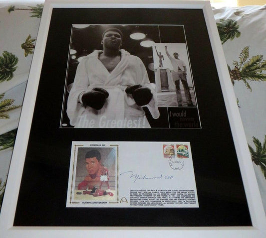 Muhammad Ali autographed 1990 Gateway cachet framed with photo JSA - AutographsForSale.com