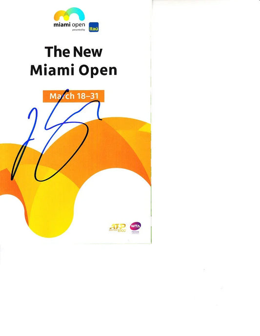 Joao Sousa signed 2019 Miami Open tennis tournament map & program - AutographsForSale.com
