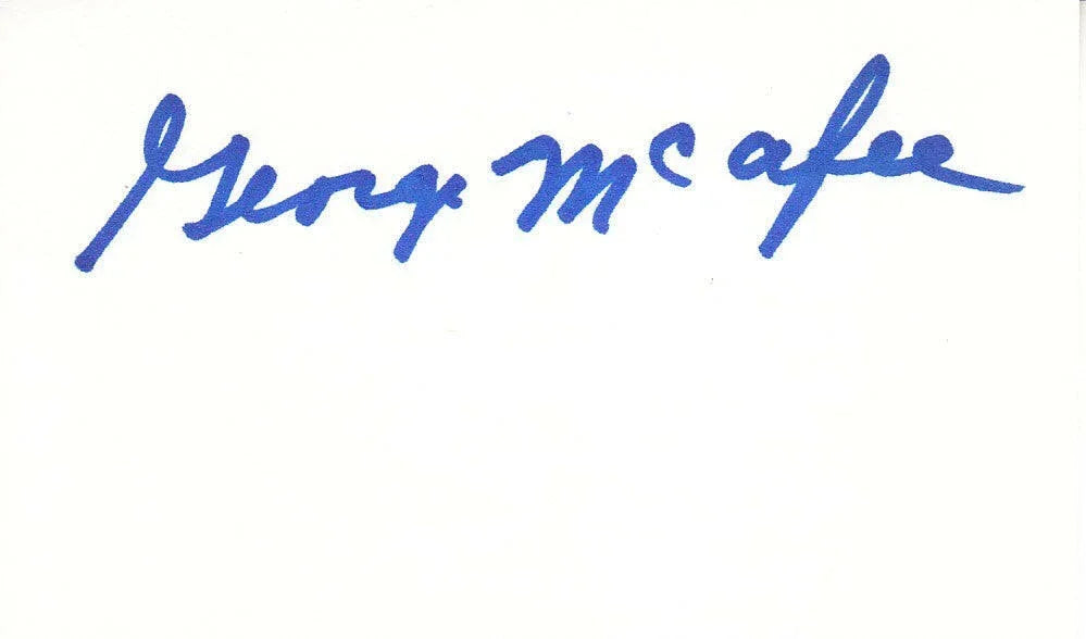 George McAfee autographed 3x5 index card Chicago Bears - AutographsForSale.com
