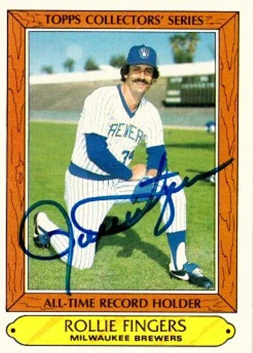 Rollie Fingers autographed Milwaukee Brewers 1985 Topps Record Holder card - AutographsForSale.com