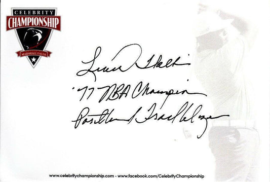 Lionel Hollins signed 4x6 blank card with '77 NBA Champions Portland Trail Blazers - AutographsForSale.com