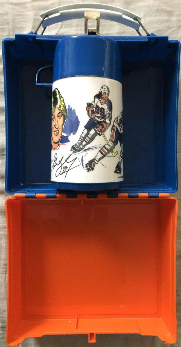 Wayne Gretzky Edmonton Oilers 80s Aladdin lunch box & unused Thermos - AutographsForSale.com