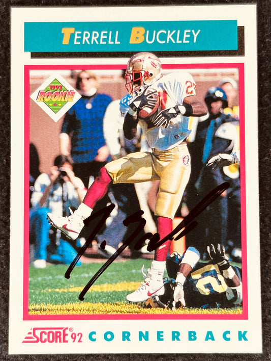 Terrell Buckley signed Florida State 1992 Score Rookie Card - AutographsForSale.com