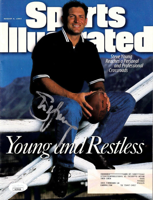 Steve Young signed SF 49ers 1997 Sports Illustrated magazine JSA - AutographsForSale.com