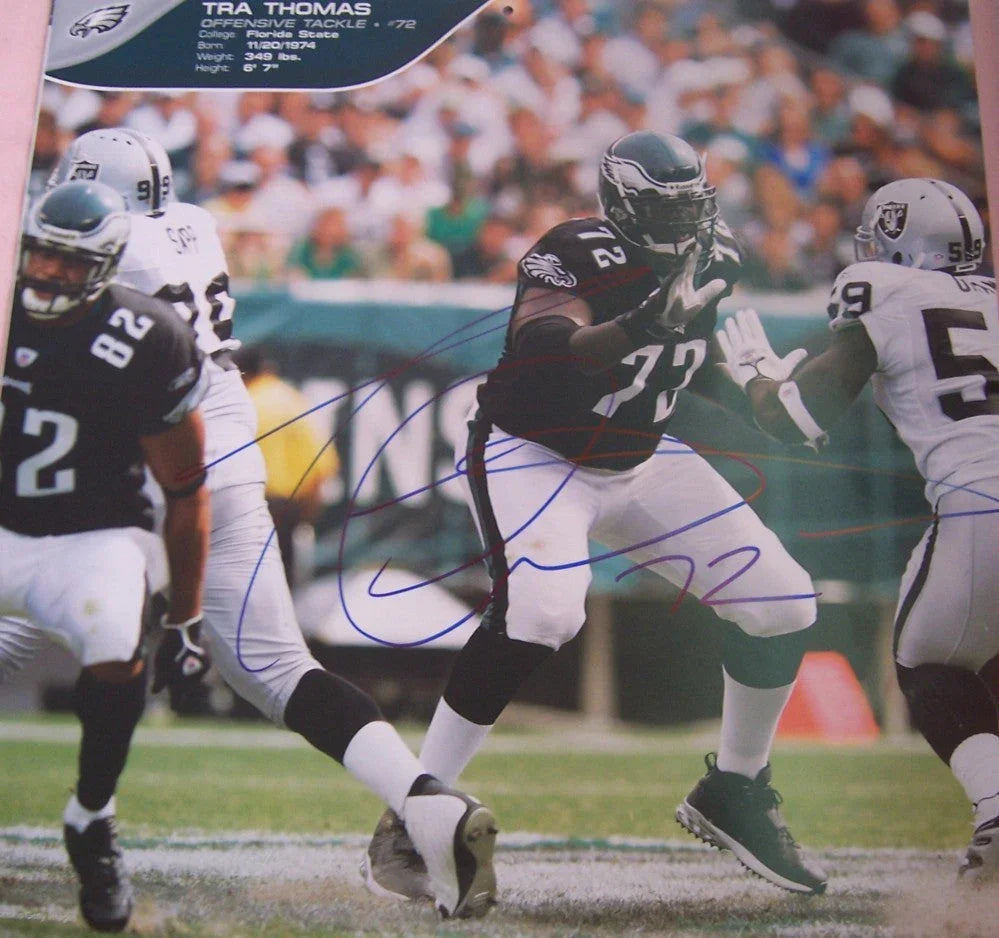 Tra Thomas signed Philadelphia Eagles calendar photo - AutographsForSale.com