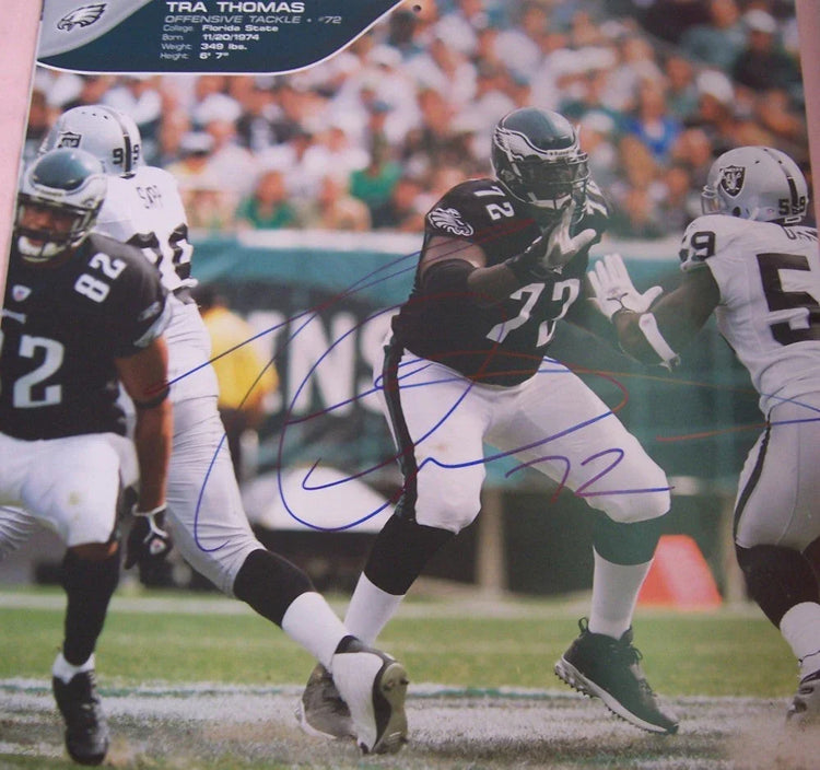 Tra Thomas signed Philadelphia Eagles calendar photo - AutographsForSale.com