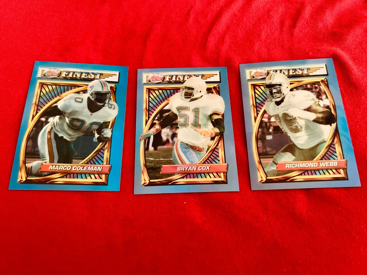 Marco Coleman Bryan Cox Richmond Webb 3 Miami Dolphins 1994 Finest Refractors - AutographsForSale.com