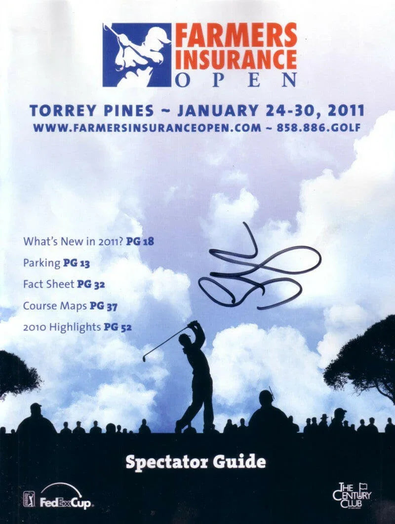 Lucas Glover signed 2011 Farmers Insurance Open golf program - AutographsForSale.com