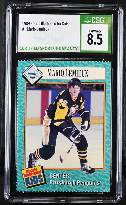 Mario Lemieux Penguins 1989 SI for Kids card CSG 8.5 - AutographsForSale.com