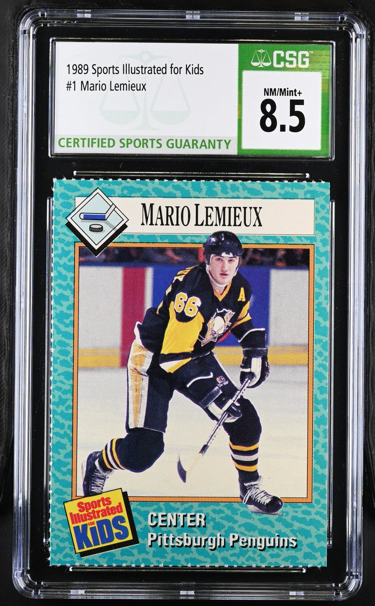 Mario Lemieux Penguins 1989 SI for Kids card CSG 8.5 - AutographsForSale.com