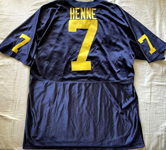 Chad Henne Michigan Wolverines 2004 to 2007 Nike blue size M jersey - AutographsForSale.com