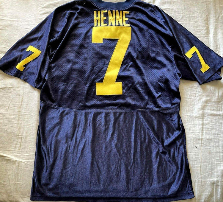 Chad Henne Michigan Wolverines 2004 to 2007 Nike blue size M jersey - AutographsForSale.com