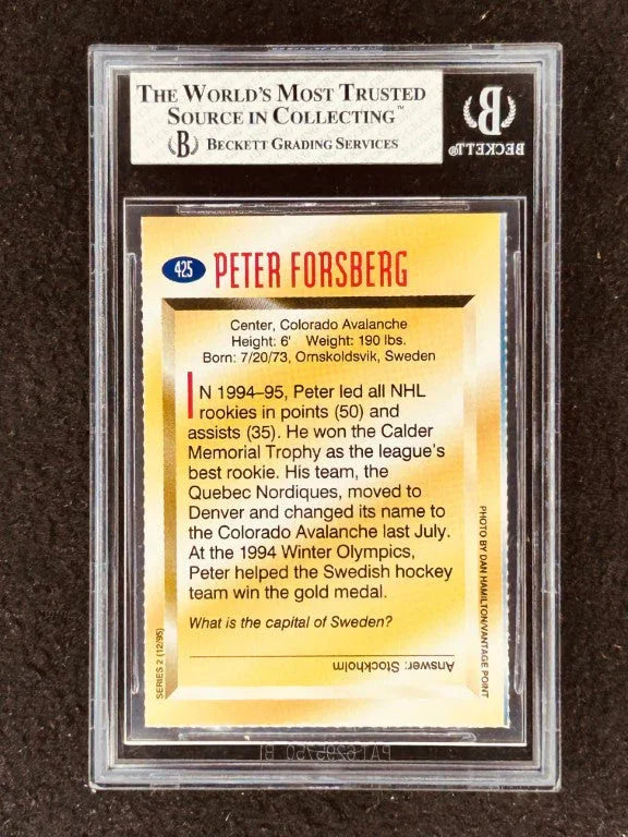 Peter Forsberg Colorado Avalanche 1995 Sports Illustrated for Kids card BGS Graded 7 NrMt - AutographsForSale.com