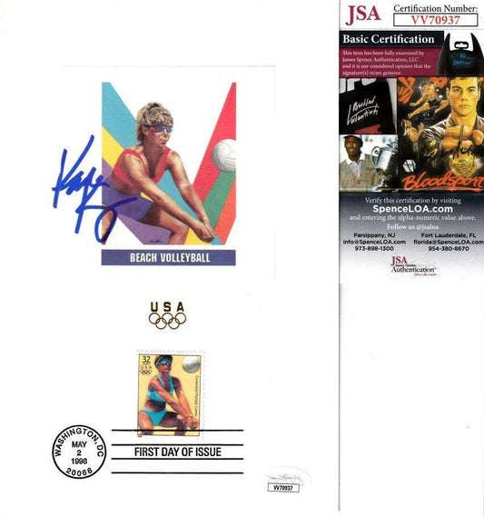 Karch Kiraly signed beach volleyball 1996 US Olympic team USPS 1st Day card JSA - AutographsForSale.com