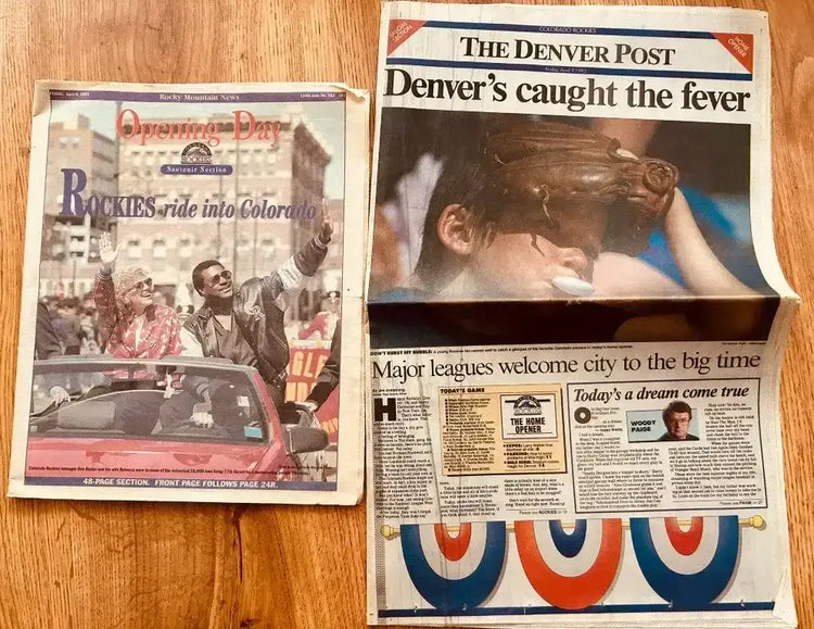 1993 Colorado Rockies 1st Opening Day Denver Post & Rocky Mountain News newspapers - AutographsForSale.com