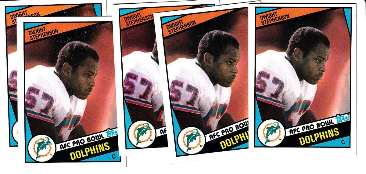 5 Dwight Stephenson Miami Dolphins 1984 Topps Rookie Cards - AutographsForSale.com