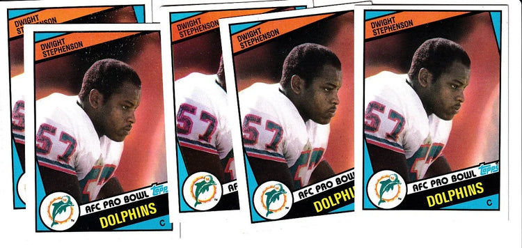 5 Dwight Stephenson Miami Dolphins 1984 Topps Rookie Cards - AutographsForSale.com