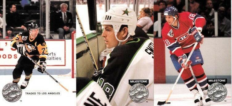 3 1991-92 Pro Set Platinum NHL Hockey 2 PC insert cards Paul Coffey Denis Savard Bobby Smith - AutographsForSale.com